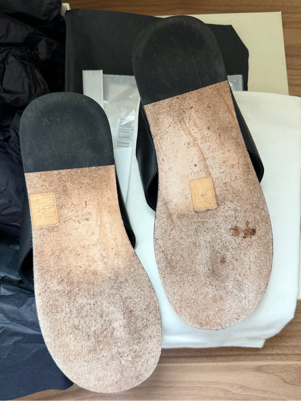 Dear Frances Billy Leather Sandals Black EU 38 Minimalist Italy - Picture 5 of 6